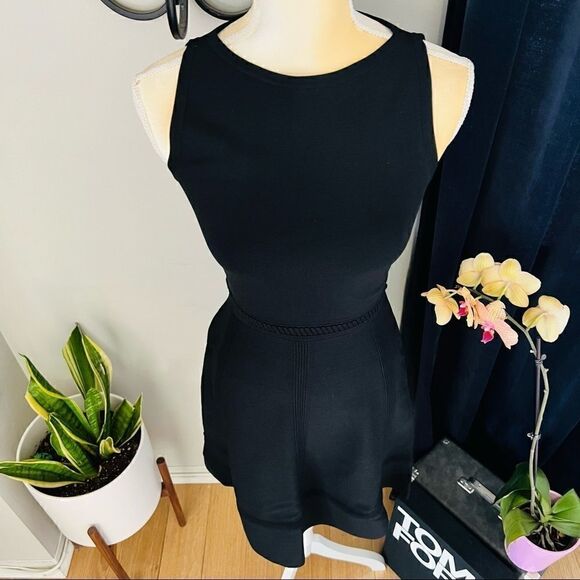 French Connection Tia Tobey Flare Dress, Little Black Dress, Black, Size 2 NWT - Picture 10 of 15